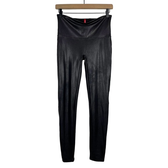 SPANX Faux Leather Leggings Black Large Casual Dressy Ankle Length - Picture 6 of 15